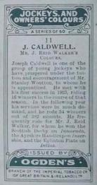 1927 Ogden's Jockeys and Owners' Colours #11 Joseph Caldwell Back